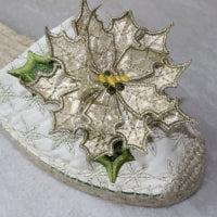 3D Poinsettia Espadrille GOLD