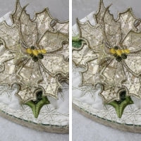 3D Poinsettia Espadrille GOLD DOUBLE DEAL