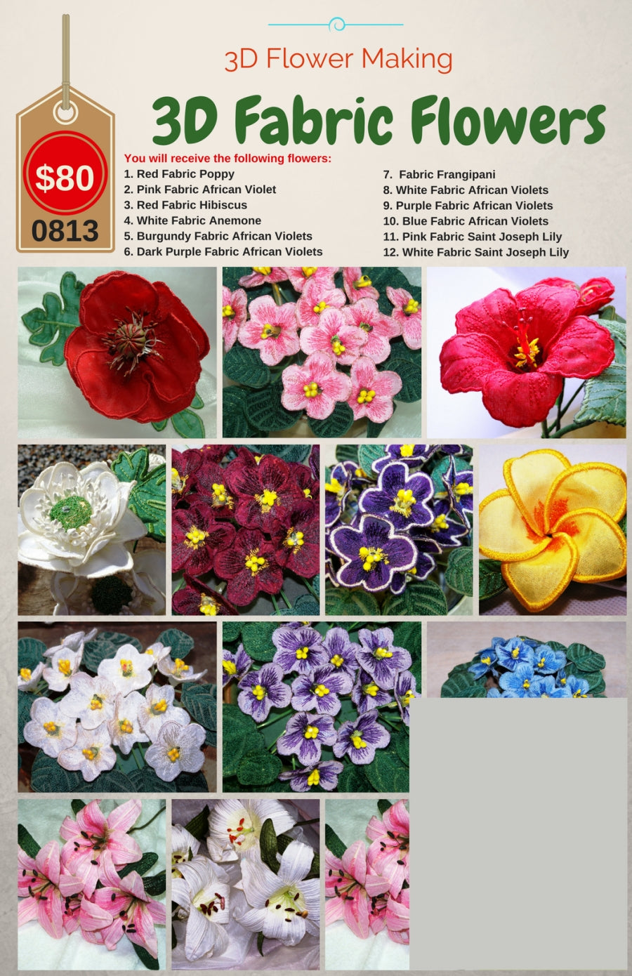 Fabric Flower Combo