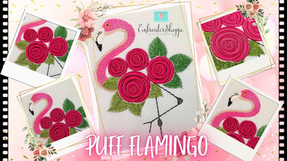 5 x 7 Puff Flamingo