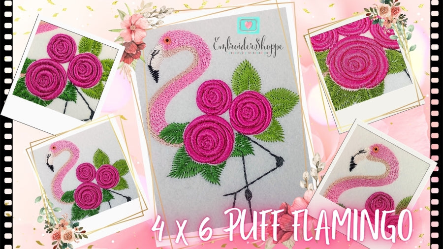 4 x 6 Puff Flamingo