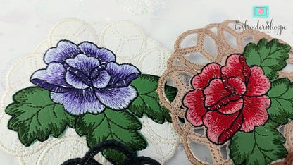 9 x 9 Rose Coaster Cutwork
