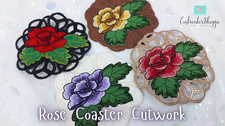 9 x 9 Rose Coaster Cutwork