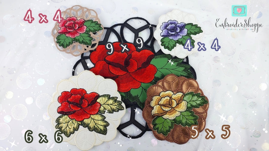 6 x 6 Rose Coaster Cutwork