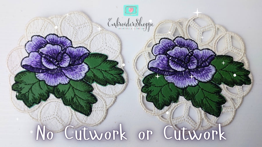 5 x 5 Rose Coaster Cutwork