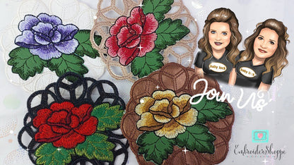 5 x 5 Rose Coaster Cutwork