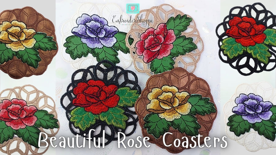 4 x 4 Rose Coaster Cutwork