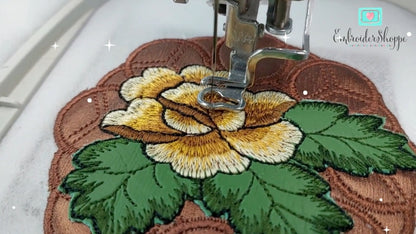 4 x 4 Rose Coaster Cutwork