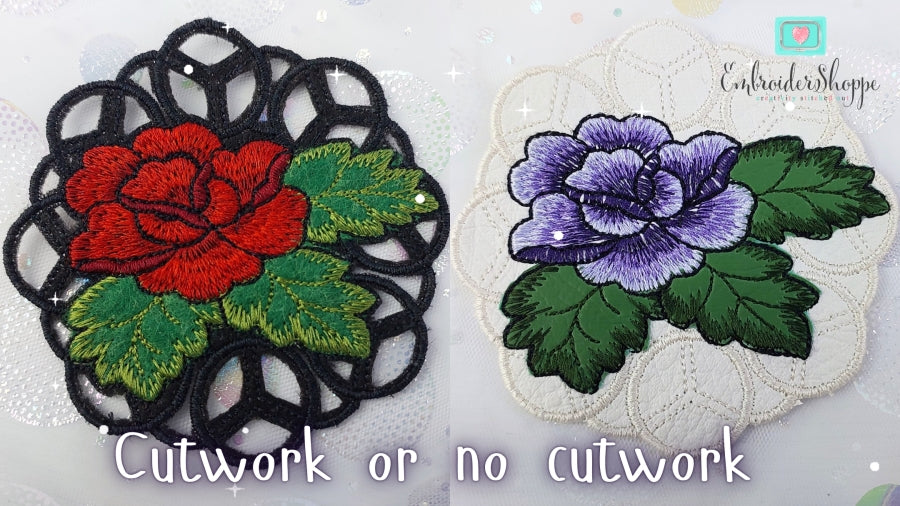 4 x 4 Rose Coaster Cutwork