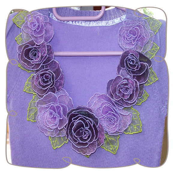 3D Purple Rose Cardigan
