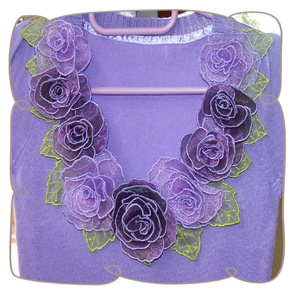 3D Purple Rose Cardigan