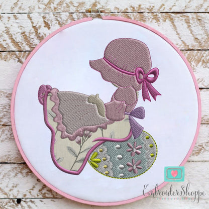 Sunbonnet on Egg Applique