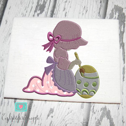 Sunbonnet Painting On Egg Applique