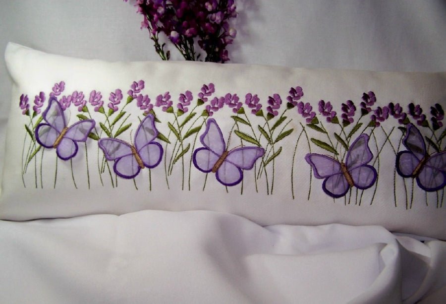 Lavender and Butterfly Pillow