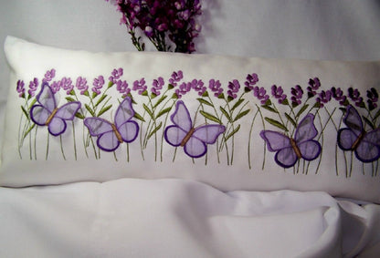 Lavender and Butterfly Pillow
