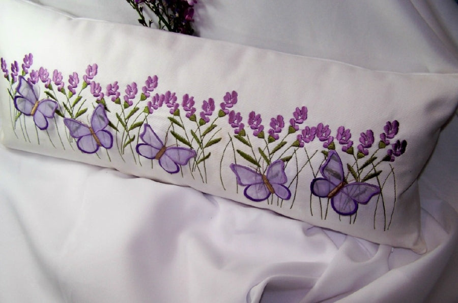 Lavender and Butterfly Pillow