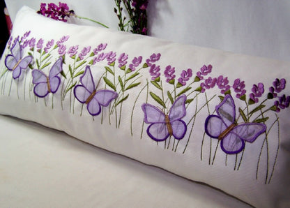 Lavender and Butterfly Pillow