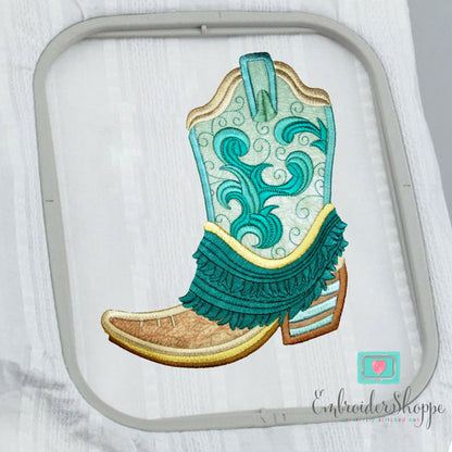 Honey Embroidered Fringe Boots