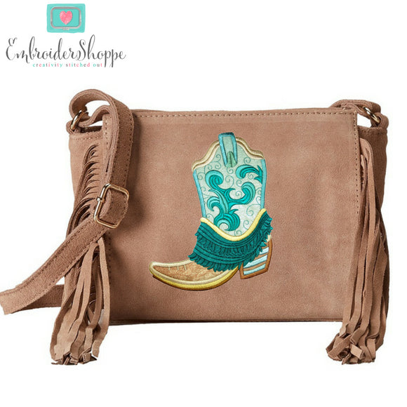 Honey Embroidered Fringe Boots