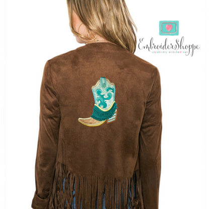 Honey Embroidered Fringe Boots