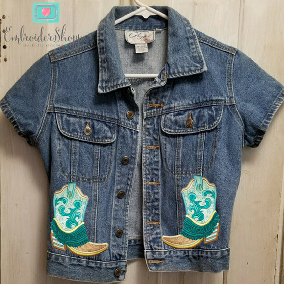 Honey Embroidered Fringe Boots