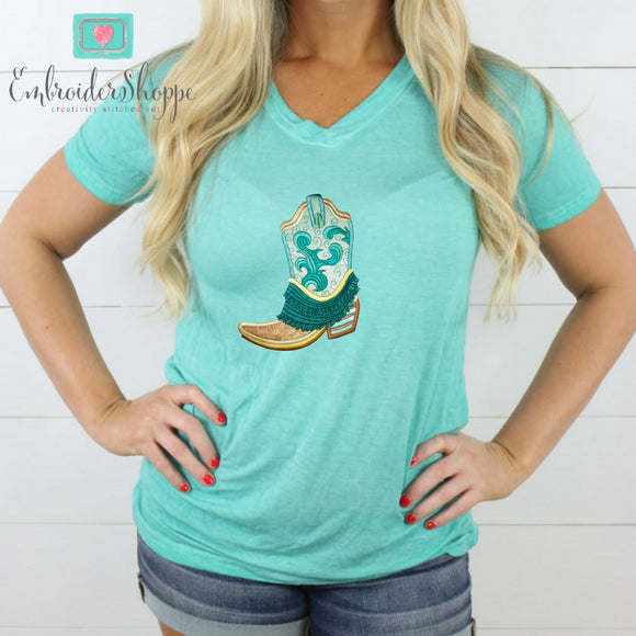 Honey Embroidered Fringe Boots