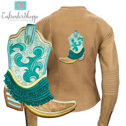 Honey Embroidered Fringe Boots