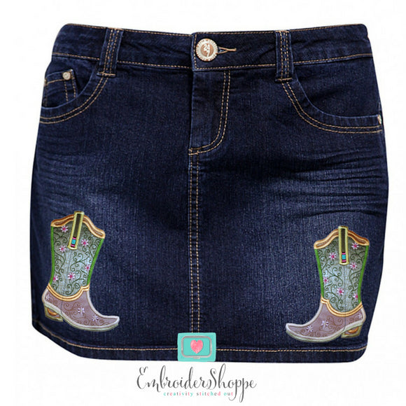 Plumsugar Daisy Boots Applique