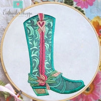 Sweet Paisley Bone Boots Applique